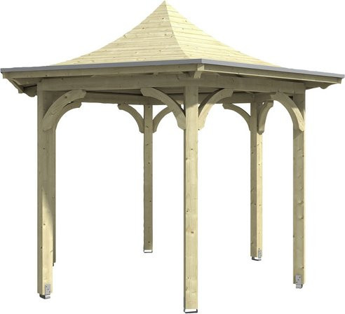 Skan Holz Pavillon Versailles aus Leimholz Fichte in Beige mit Zeltdach B/H/T: 418 x 332 x 360 cm - Bild 3