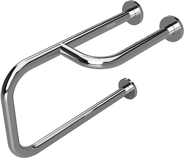 Brillantbad BELP Stützgriff Rechts Edelstahl poliert in Silber mit Abdeckung für Bad und WC, B/T/H: 23,5 x 38,0 x 51,6 cm, 120 kg Traglast - Bild 1