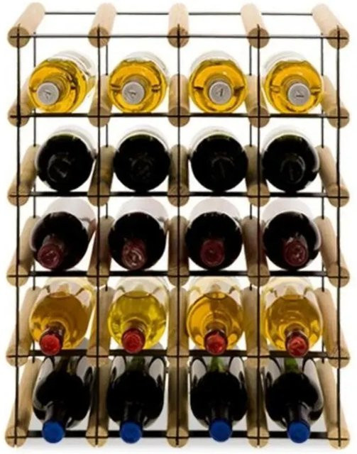 PROREGAL Vinotega Mod Metal Modulares Weinregal aus massivem Kiefernholz in Natur, H x B x T: 52,5 x 42,5 x 24,5 cm - Bild 1
