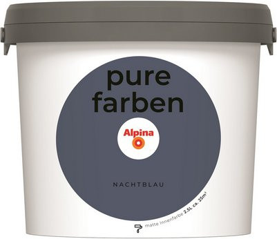 Alpina Wandfarbe Pure Farben Nachtblau Matt 2,5 l - Bild 1