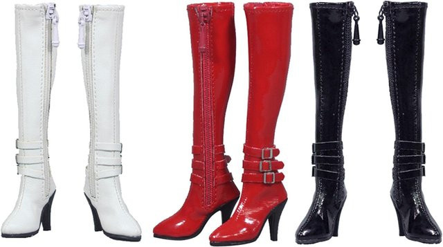MagiDeal Puppenschuhe, Weibliche Stiefel, Maßstab 1:6, Weiß - Bild 1