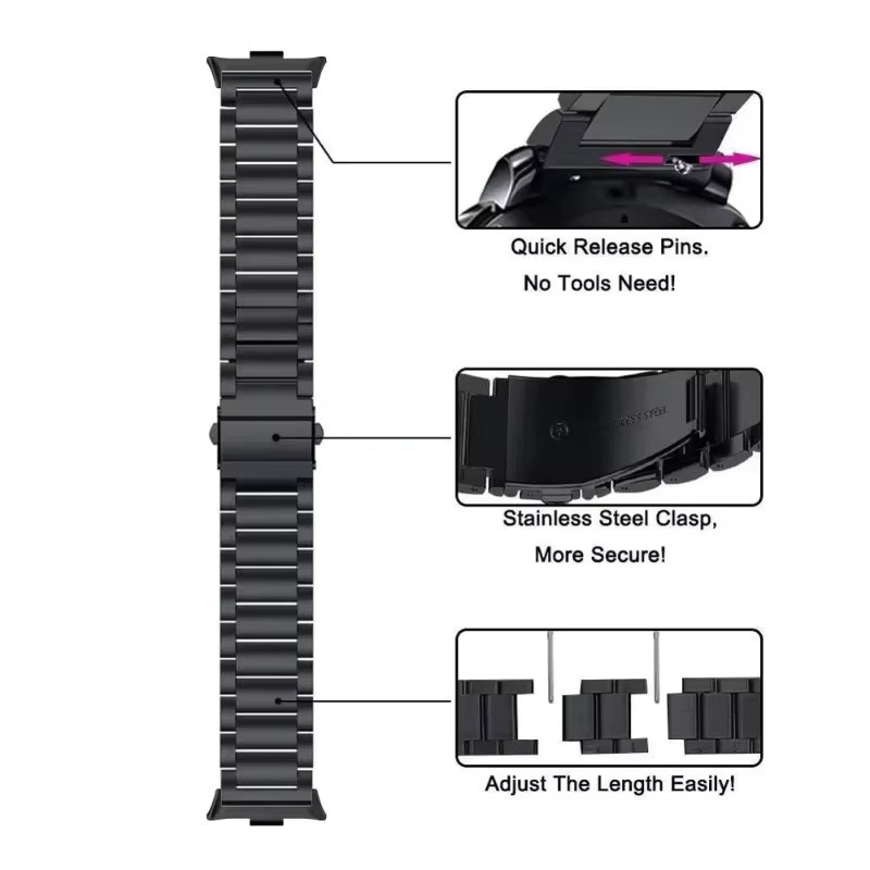 FancyWrist Uhrenarmband Edelstahl, Schwarz - Bild 5