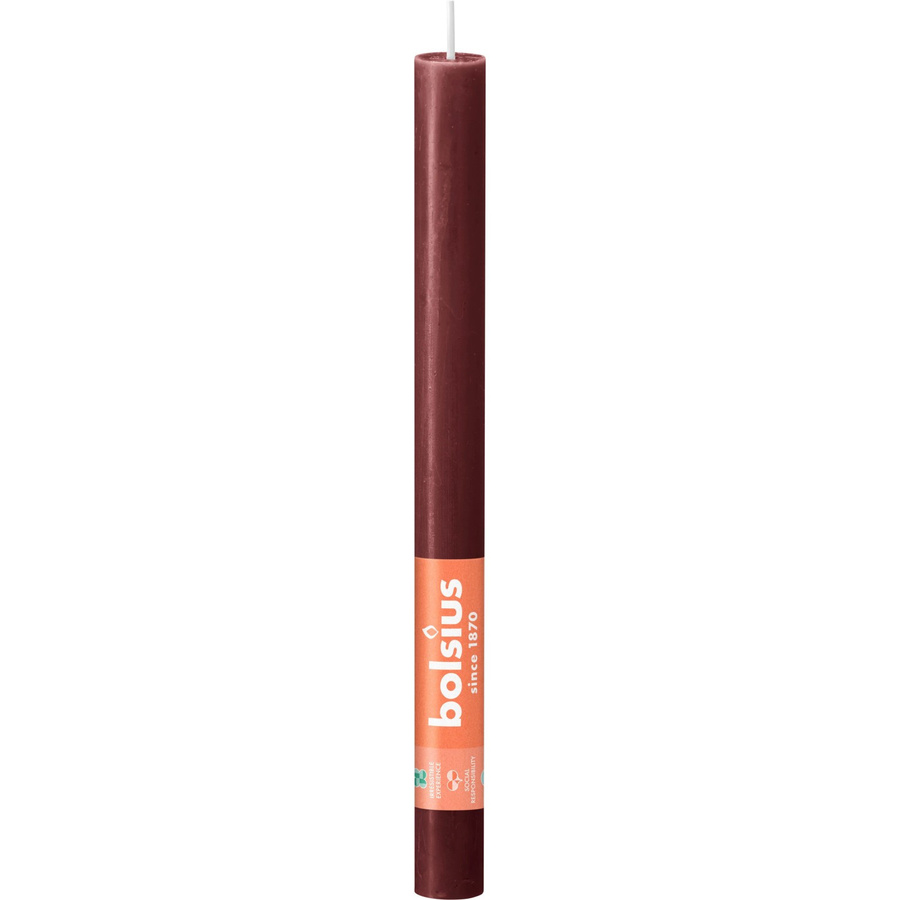 Bolsius Haushaltskerze Rustik Shine in Samtrot, Durchmesser: 23 mm, Höhe: 270 mm - Bild 2