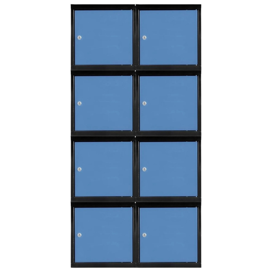 PROREGAL Blocky Schließfachwürfel Set aus 8 Einheiten mit Zylinderschloss und 2 Schlüsseln, Anthrazit-Blau, B/T/H: 40 x 40 x 40 cm - Bild 2