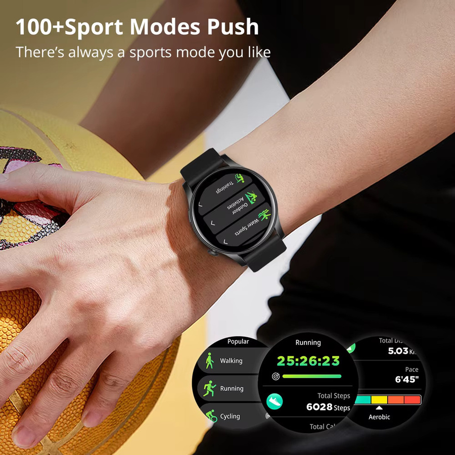 COLMI V73 Smartwatch mit AMOLED Display, Bluetooth Anrufe und Fitness Tracking für Männer und Frauen in Schwarz oder Pink - Bild 5