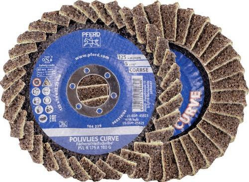 PFERD Fächerschleifscheibe Durchmesser 125 mm Körnung 100, 5er Pack - Bild 1