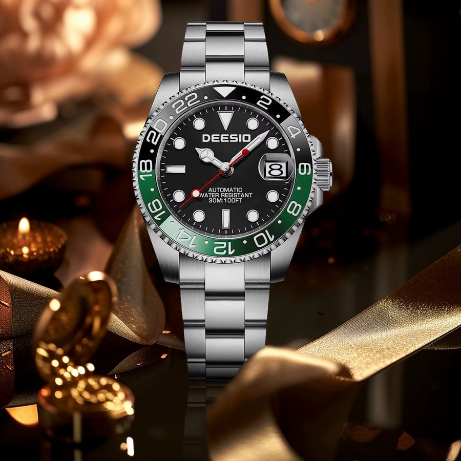 Deesio Armbanduhr, Automatik, Edelstahl, Schwarz, Herren - Bild 3