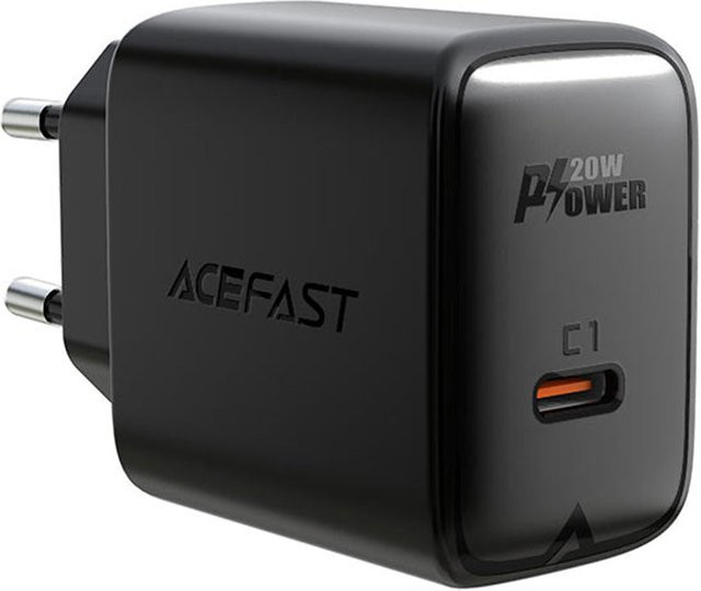 Acefast A1 Netzladegerät mit 20W und 3A, 1 x USB-C, Schwarz - Bild 1