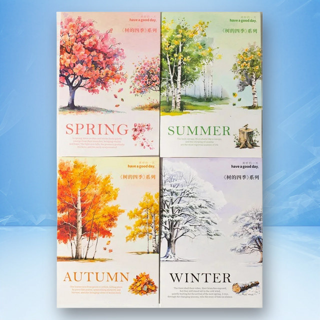 YCDBTH Retro Baum-Landschaftsaufkleber in 4 Stilen, Mehrfarbige florale Dekoration aus Papier und Kunststoff - Bild 1