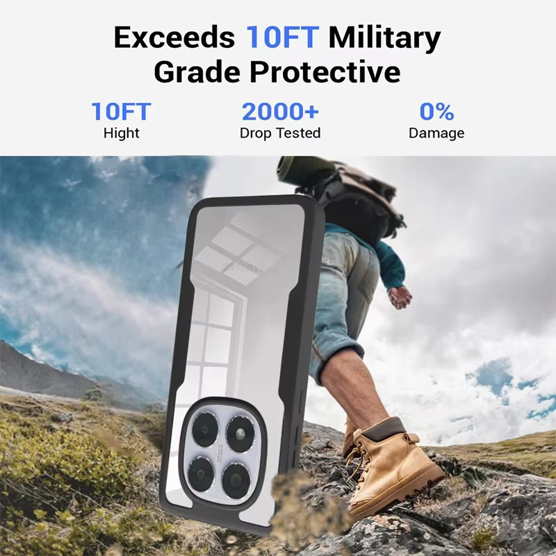 360-Ganzkörperschutzhülle für Xiaomi Redmi Note 15 14 13 12 Pro Plus Turbo 4 3 K70E POCO X7 X6 F7 Pro aus TPU+PC in Schwarz und Blau - Bild 4
