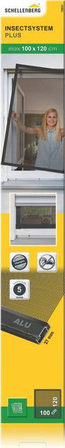 Schellenberg Insektenschutz-Fenster Plus aus Kunststoff in Anthrazit, B: 100 cm, H: 120 cm - Bild 1