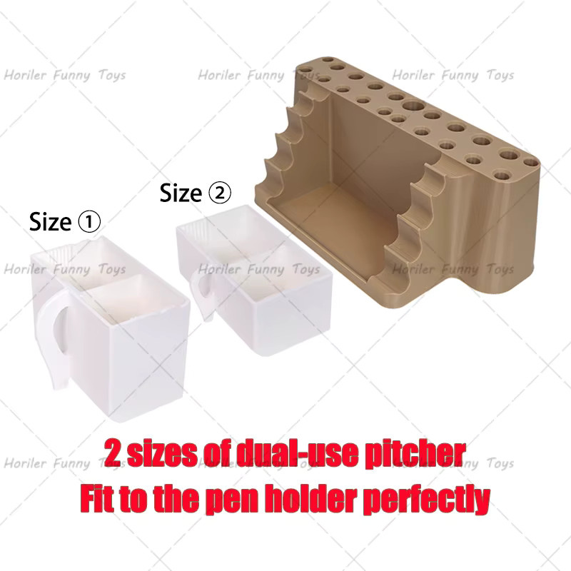 3D-gedruckter Pinselhalter mit integrierter Pinsel-Reinigungsbox zur organisierten Aufbewahrung für Künstlerbedarf aus Kunststoff - Bild 2