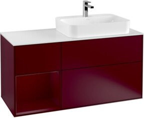 V&B Waschtischunterschrank Finion in Weiß mit Regal links, Breite: 120 cm, Tiefe: 50,1 cm, Höhe: 50,1 cm - Bild 1