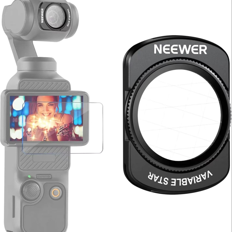 NEEWER Magnetischer Einstellbarer Sternfilter 4/8 Punkt für DJI Osmo Pocket 3 in Schwarz - Bild 5