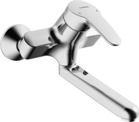 Hansa HANSAMIX Wandarmatur für das Badezimmer mit Einhebelmischer, Chrom, Wandmontage - Bild 1