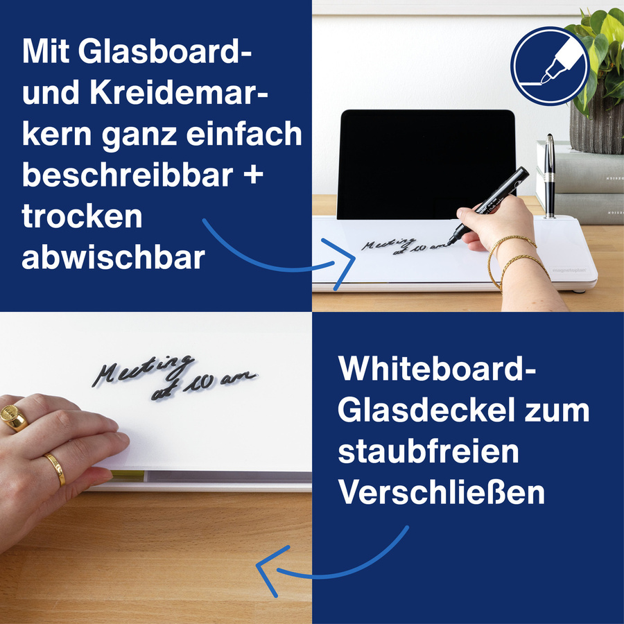 Magnetoplan Memoboard Desk-Organizer Tischorganizer Weiß mit 5 Schubfächern B/T/H: 18,0 x 5,6 x 5,6 cm - Bild 2
