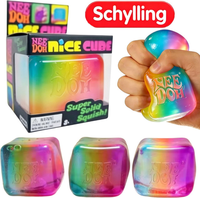Schylling NeeDoh Regenbogen-Würfel Squishy Fidget-Spielzeug - Bild 1