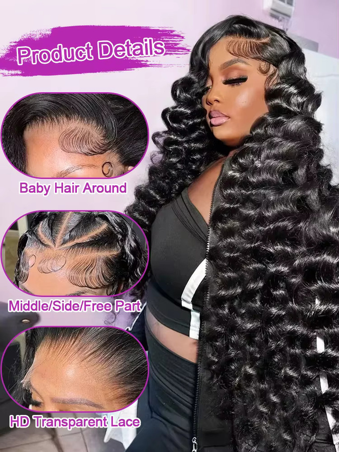 HJ WEAVE BEAUTY Perücke, 100% Brasilianisches Echthaar, Wasserwellen, Damen - Bild 5