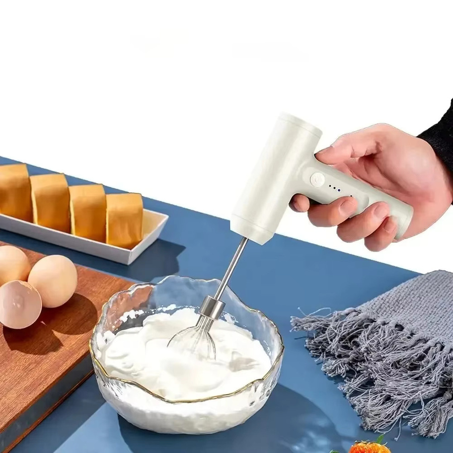 Tragbarer elektrischer Lebensmittelmixer von DUTRIEUX in Weiß mit 3-Gang-Einstellung und Akku zum kabellosen Backen von Teig, Kuchen und Creme - Bild 6