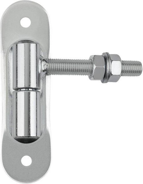SO-TECH Torangel aus verzinktem Stahl mit Grundplatte und Montagematerial, Farbe: Silber, B/T/H: 18,0 x 5,0 x 0,5 cm, Tragkraft 250 kg - Bild 1