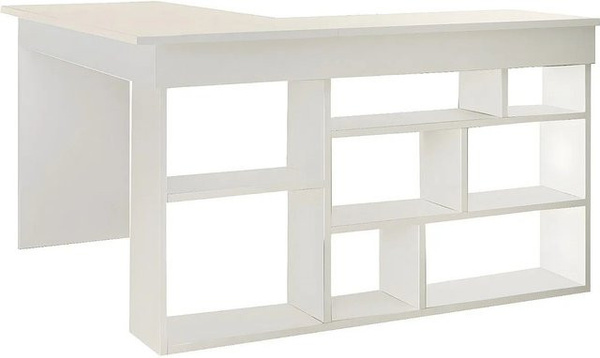 Vente-unique Eckschreibtisch Lileul Weiß Breite: 129 cm