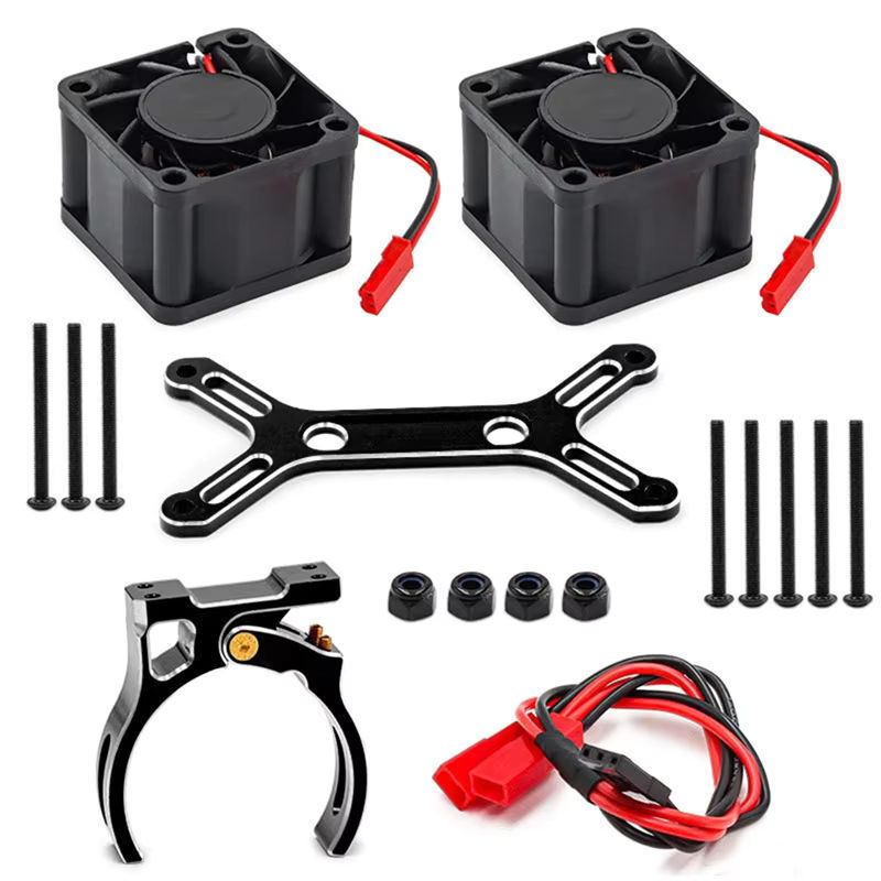 CJSD-RC Auto Upgrade Dual Lüfter 4985 1717 Motor Kühlkörper Kit, 1:5, Zubehör, Schwarz, Metall - Bild 3