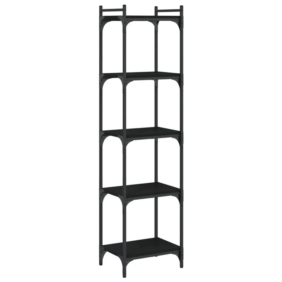 vidaXL Bücherregal mit 5 Böden in Schwarz im Industrial Design, B/T/H: 40 x 30 x 154 cm - Bild 2