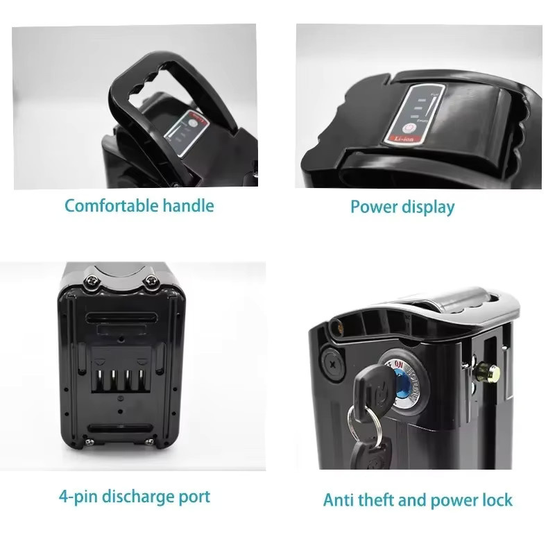 Aleaivy Silver Fish Li-Ion Akku 48V 15Ah 20Ah für BURCHDA R8S Pro und JINGHMA R8 Pro+ inklusive 54,6V 2A Ladegerät, Schwarz - Bild 3