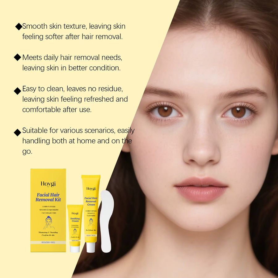 Hoygi Gesichtshaarentfernungscreme-Set mit Sheabutter, Unisex - Bild 4