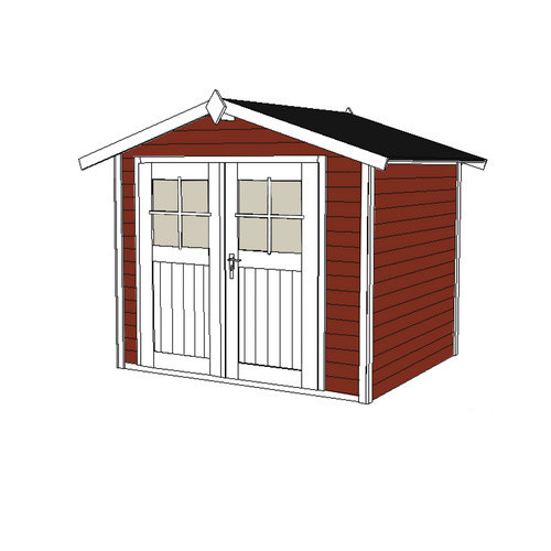 Weka Gartenhaus Casa Gr. 2 aus Holz in Rot mit Satteldach B/H/T: 380 x 249 x 295 cm - Bild 5