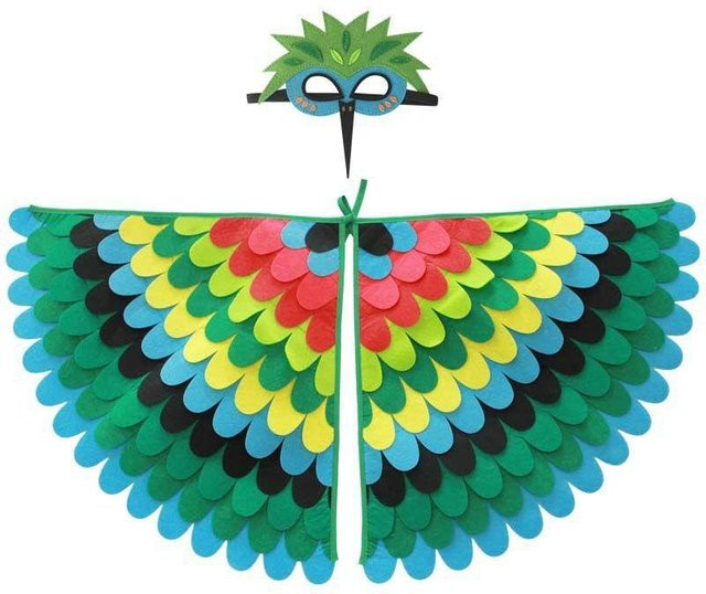 Vogel-Cosplay-Kostüm Eulen-Pfauenflügel Vogelfilz-Umhang mit Maske Unisex - Bild 1