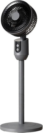 Xingben Eight Standventilator mit Fernbedienung, oszillierender Bodenventilator mit Timer und verstellbarer Höhe, Schwarz