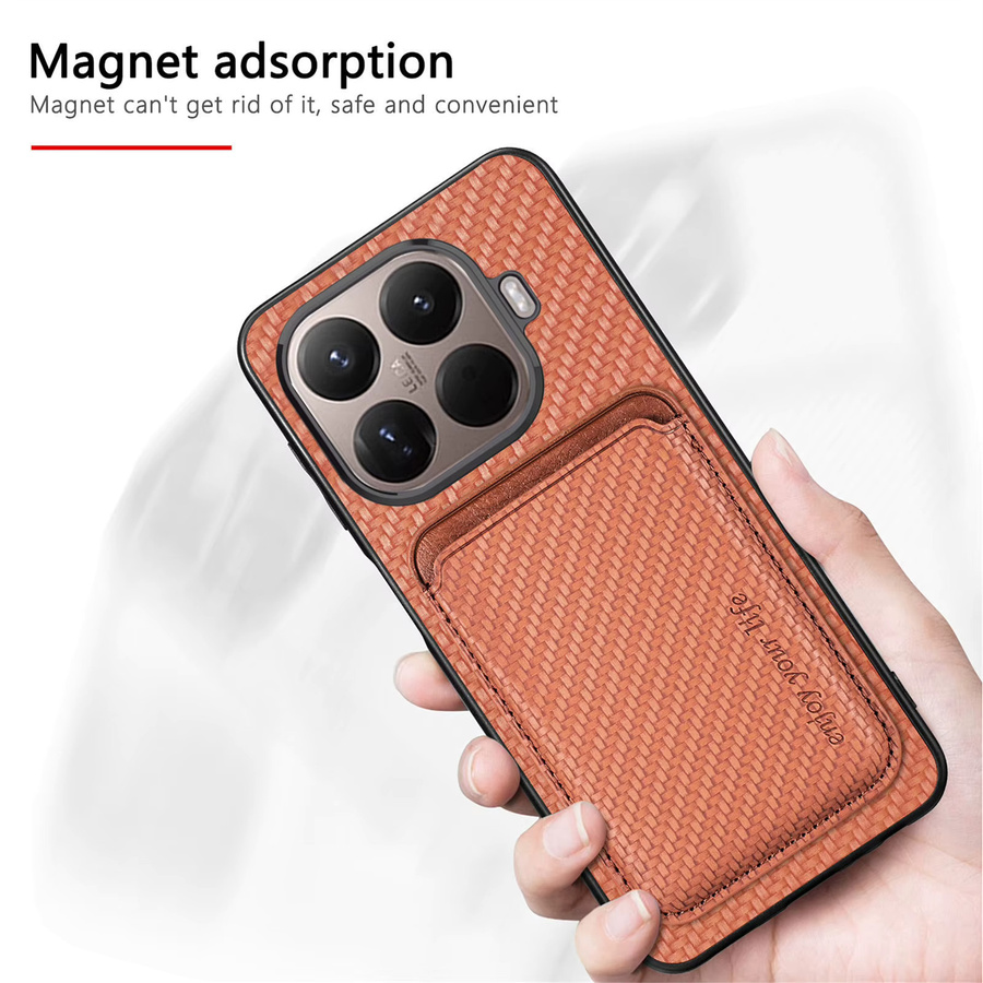 Magnetische 2-in-1 Handyhülle aus Kohlefaser-Leder mit abnehmbarem RFID-Kartenhalter für Xiaomi 17T Pro, 15T Pro, Mi 15T und 17T in Grün - Bild 3