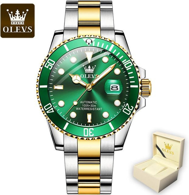 OLEVS Armbanduhr Automatik, Edelstahl, Schwarz, 41 mm, Herren - Bild 1