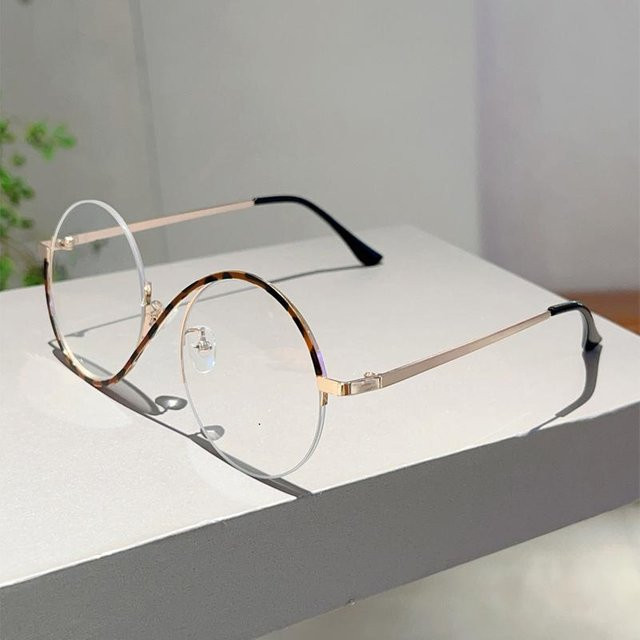 Yiran toy Korrektionsbrille Halbrand, Rund, Pink, Metall, Damen, Blaulichtfilter - Bild 1