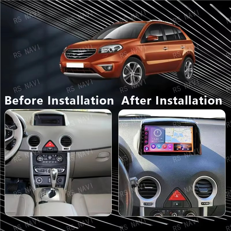 RSNAVI Android 16 Autoradio für Renault Koleos 2008 - 2016 mit Navigation, Multimedia Player, WiFi und 4G, Farbe: Schwarz - Bild 2