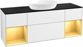 V&B Waschtischunterschrank Finion in Weiß lackiert mit goldenen Griffen, Breite: 160 cm, Tiefe: 50,1 cm, Höhe: 50,1 cm - Bild 1