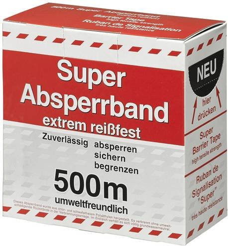 Kwb Absperrband rot-weiß aus Kunststoff, 500 m - Bild 1