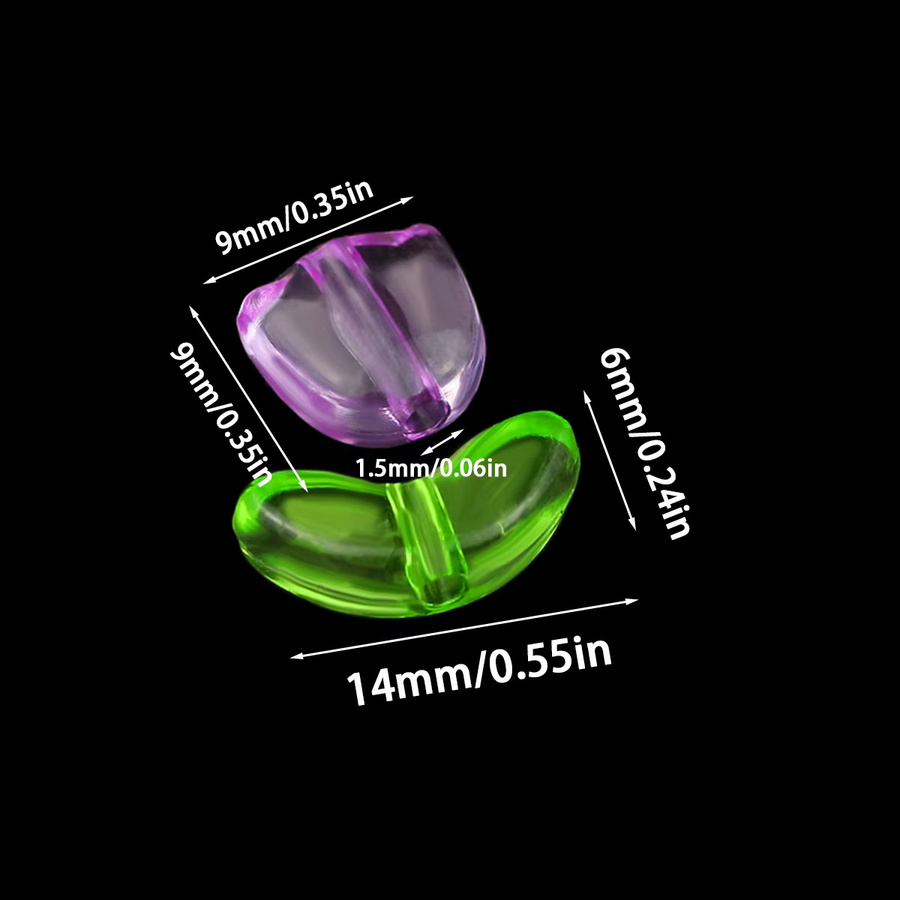 JHNBY Acryl-Tulpenblüten, 14mm, Unisex - Bild 2
