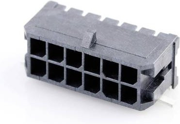 Molex Einbau-Stiftleiste Standard Schwarz 12-polig mit 3mm Rastermaß - Bild 1