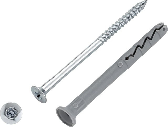 LUX-TOOLS Nageldübel aus Nylon in Silber, Nagel Ø 6 mm x 60 mm, 50 Stück - Bild 1