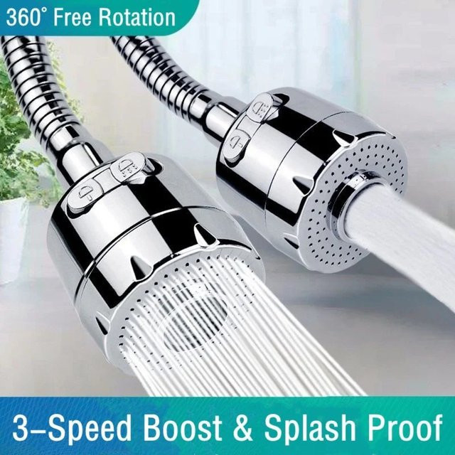 Universal Waschbecken Wasserhahn mit 360-Grad-Rotationsfilter und 2/3 Modi für Küche und Bad, Farbe: Silber/Chrom - Bild 1
