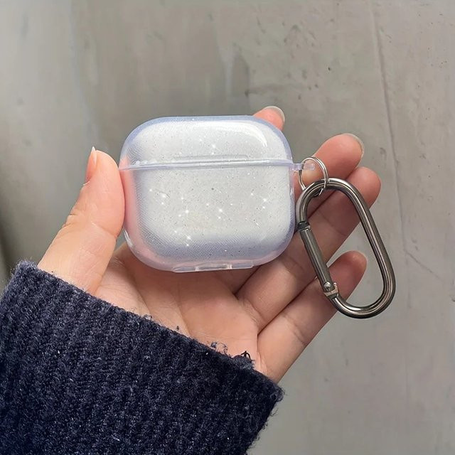 Transparente Silikon-Schutzhülle mit Bling Glitter für Apple AirPods Pro 1. und 2. Generation sowie AirPods 3, 2 und 1 - Bild 1