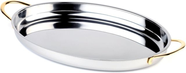 APS Servierschale aus Edelstahl in Silber, oval mit Griffen, 0,8 l, B/T/H: 19,5 x 26,5 x 3 cm - Bild 1