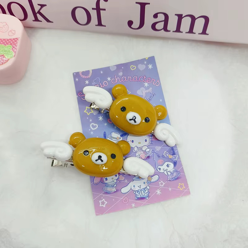 Velishy Rilakkuma Engel-Haarspange, Cartoon Flügeliger Kleiner Bär, Kinder - Bild 2