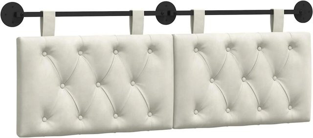 vidaXL Wandmontiertes Polsterpaneel aus Samt in Creme, B/H/T: 150 x 55 x 7 cm - Bild 1