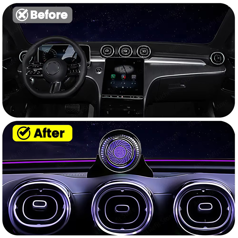 Auchi Mittel-Hochfrequenz-Lautsprecher Soundsystem mit 4D-Hochtönern und Ambientebeleuchtung für Mercedes Benz C W206 W205 GLC X254 - Bild 2
