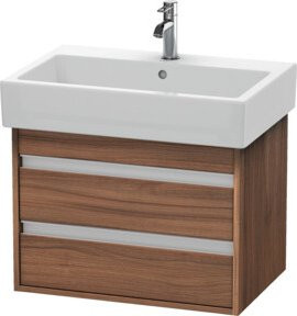 Duravit Waschtischunterschrank Ketho in Nussbaum Natur mit 2 Schubladen, wandhängend, B: 65 cm, T: 44 cm, H: 48 cm - Bild 1