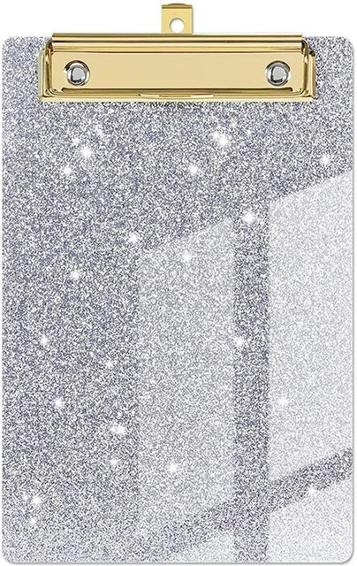 Glitzer Klemmbrett A4 in Silber als Aktenordner und Schreibblock für Büro und Schule - Bild 1
