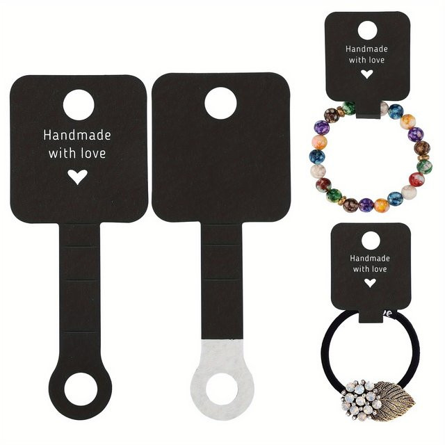 100 Stück selbstklebende Ohrring-Karten in Schwarz für deine Schmuckverpackung und Display-Präsentation - Bild 1